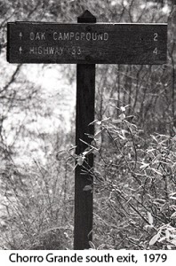 Chorro Grande south exit sign, 1979