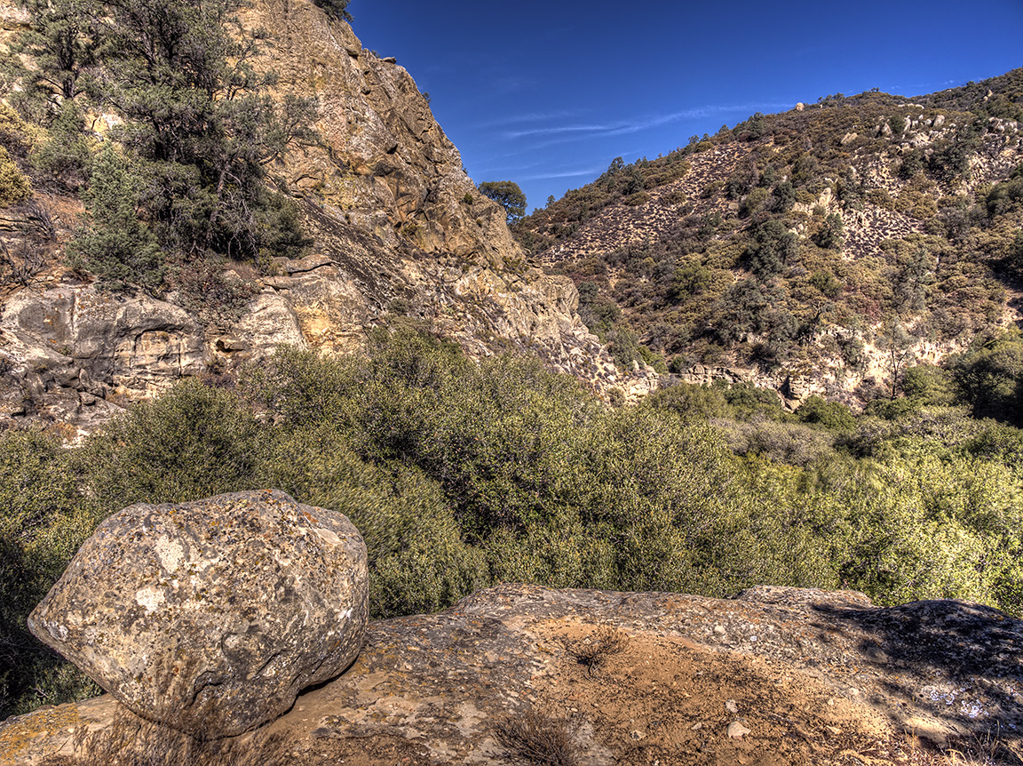 View while heading down the canyon, Salisbury Potrero trail, November 2, 2014.